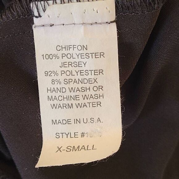 Last Tango Womens Black V Neck Chiffon Stretch Tunic Oversized Blouse - Picture 7 of 13